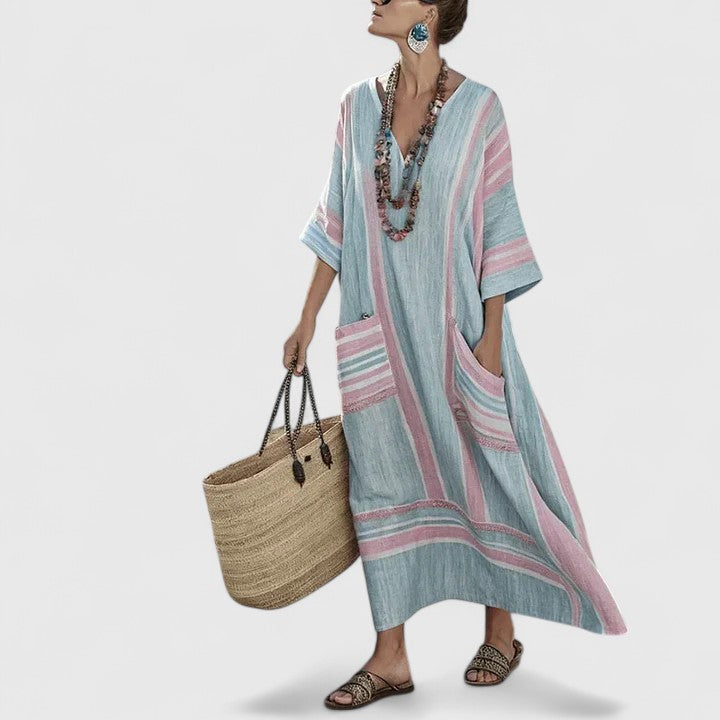 Elizabeth | Women's Loose Fit Pocket Maxi Dress