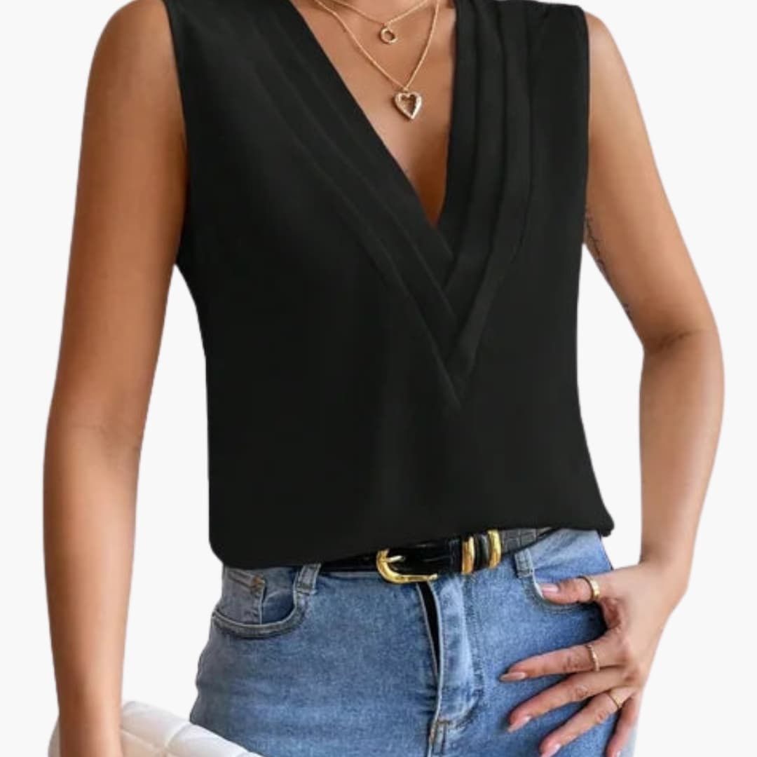 Clarissa | Women's V-Neck Sleeveless Blouse