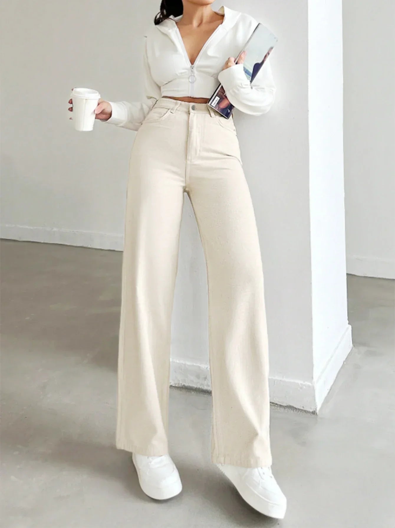 Bella | Women's High Waist Straight Leg Pants
