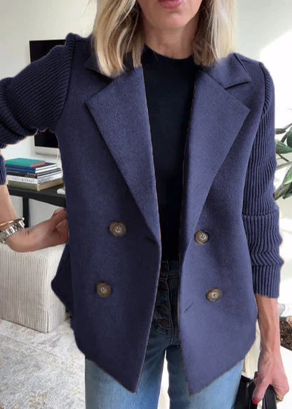Lottie | Double Breasted Knit Sleeve Blazer Coat