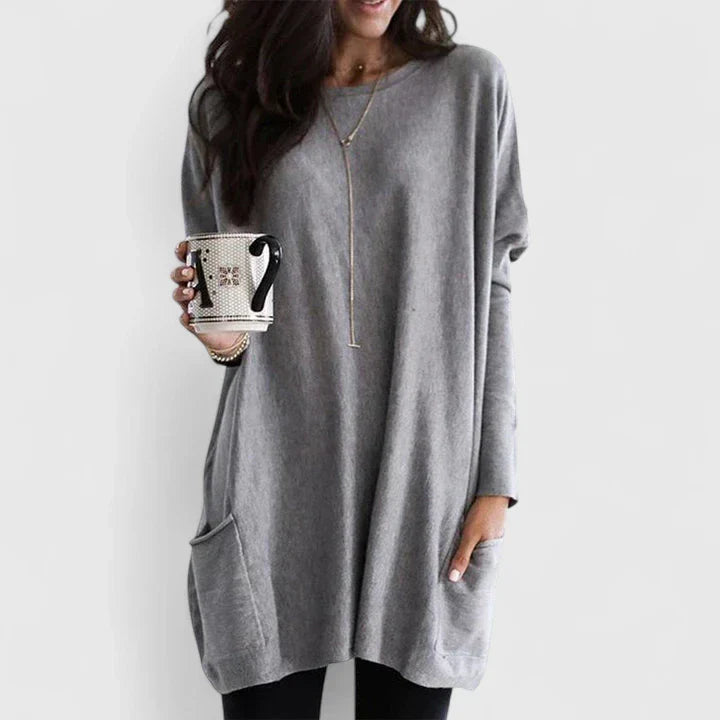 Amber | Relaxed Knit Tunic Jumper with Pockets