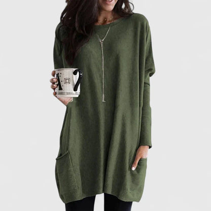 Amber | Relaxed Knit Tunic Jumper with Pockets