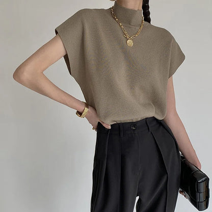 Stella | Women's Mock Neck Short Sleeve Casual Top