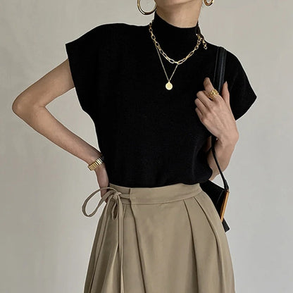 Stella | Women's Mock Neck Short Sleeve Casual Top