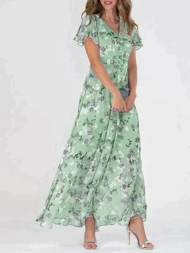 Scarlett | Elegant Floral V-Neck Maxi Dress