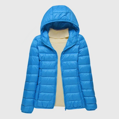 Lena | Ultra Light Quilted Hooded Packable Puffer Jacket