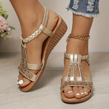 Diana | Wedge Sandals Shimmer, shine, and step into something special