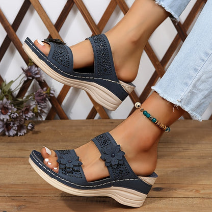 Delor | Floral Wedge Slides