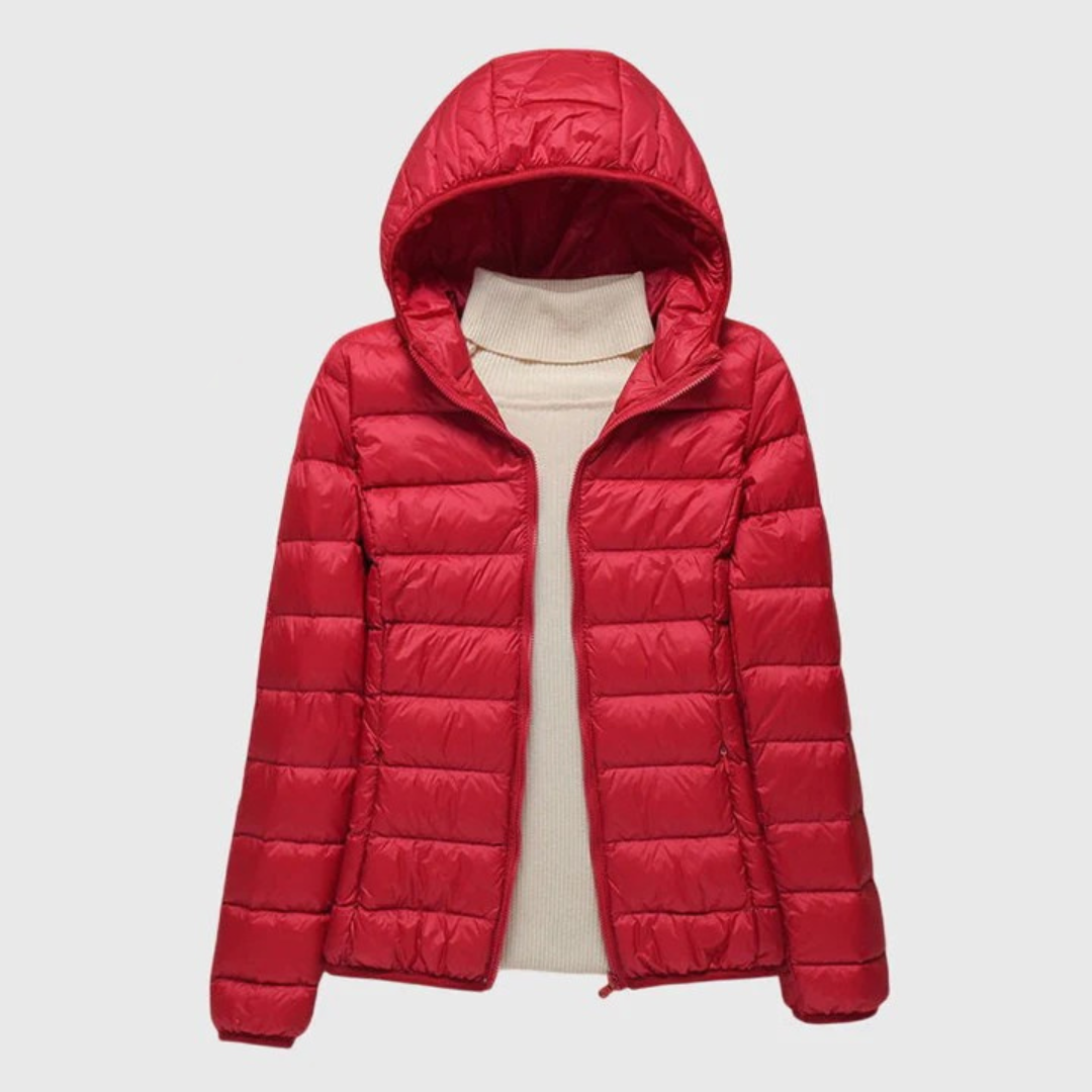 Lena | Ultra Light Quilted Hooded Packable Puffer Jacket