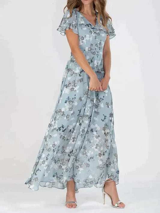 Scarlett | Elegant Floral V-Neck Maxi Dress