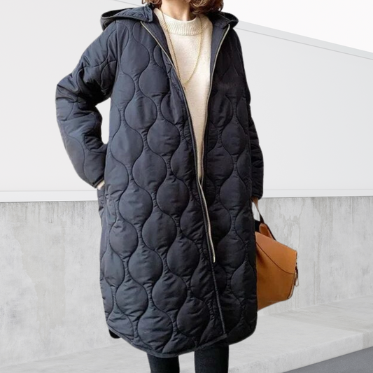 Nadia | Oversized Quilted Hooded Longline Parka Coat
