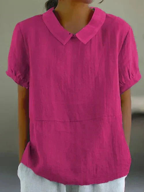 Darcey | Women’s Linen Peter Pan Collar Blouse
