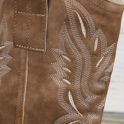Gemma | Embroidered Western Cowboy Block Heel Boots