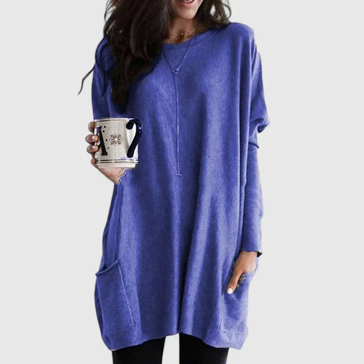 Amber | Relaxed Knit Tunic Jumper with Pockets