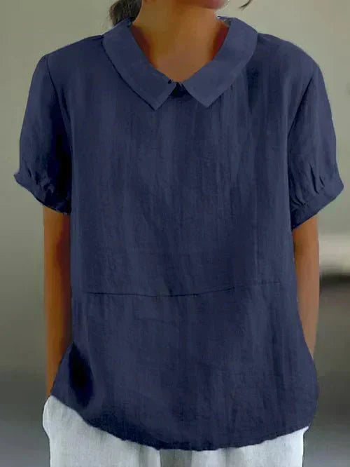 Darcey | Women’s Linen Peter Pan Collar Blouse