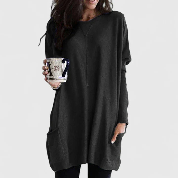 Amber | Relaxed Knit Tunic Jumper with Pockets
