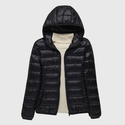 Lena | Ultra Light Quilted Hooded Packable Puffer Jacket