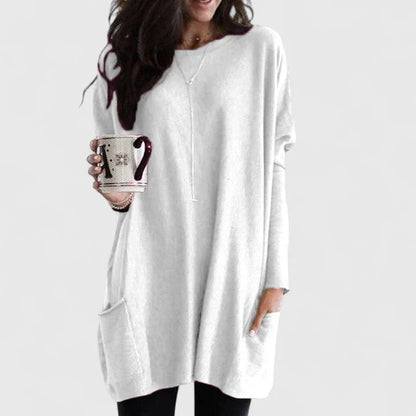 Amber | Relaxed Knit Tunic Jumper with Pockets