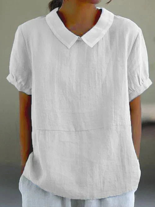 Darcey | Women’s Linen Peter Pan Collar Blouse