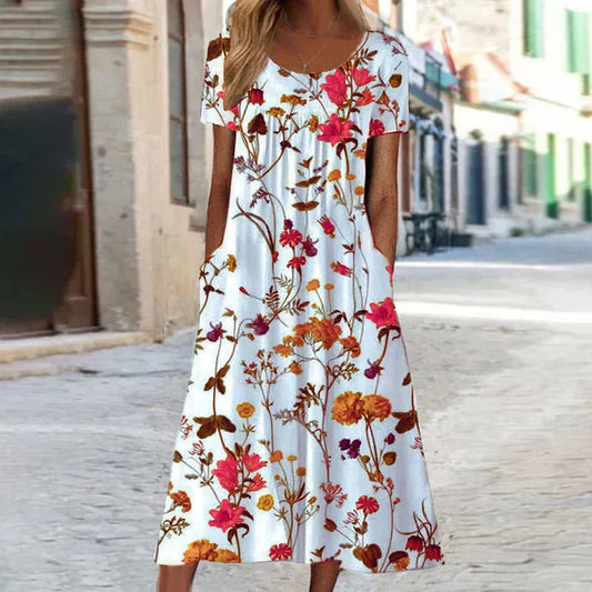 Imogen | Elegant Floral Midi Dress