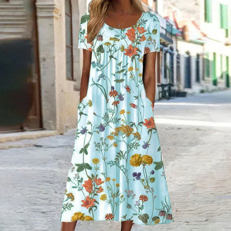Imogen | Elegant Floral Midi Dress