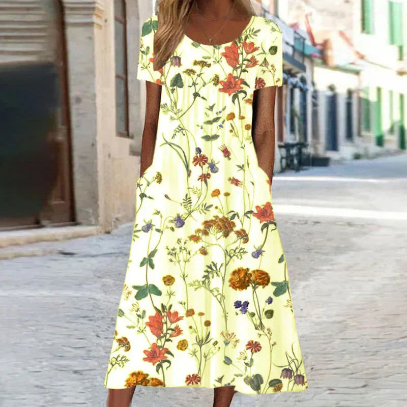 Imogen | Elegant Floral Midi Dress