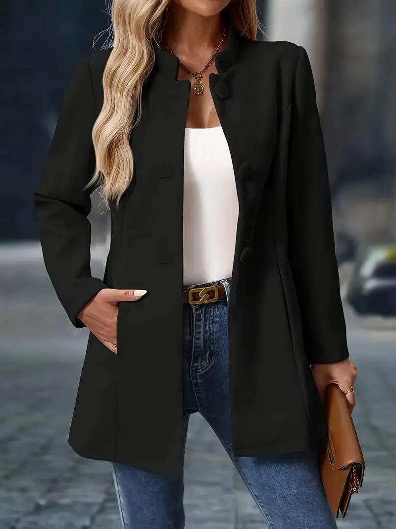 Rita | Stand Collar Single Breasted Tailored Winter Coat
