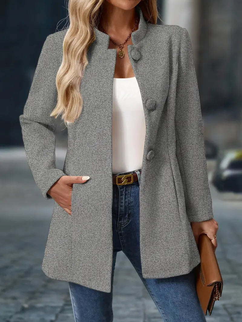 Rita | Stand Collar Single Breasted Tailored Winter Coat