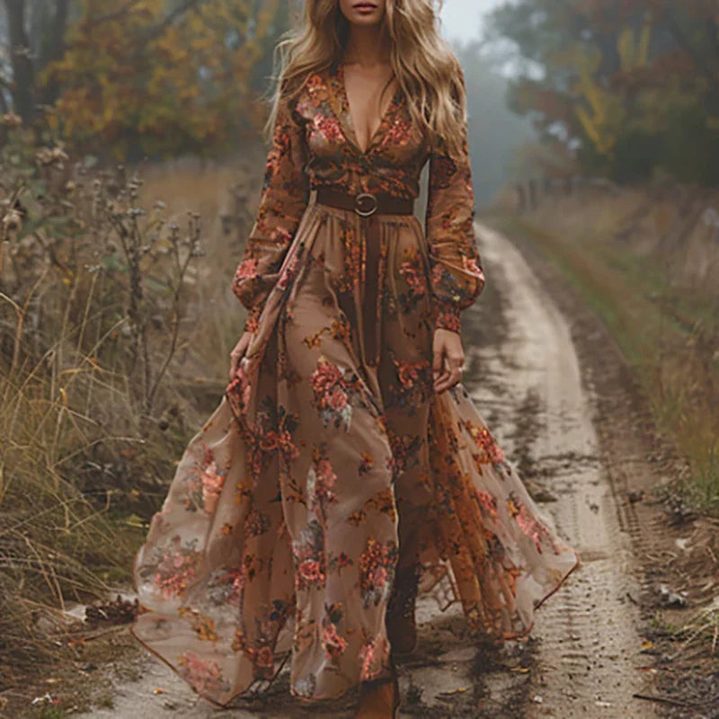 Harriet | Boho Floral Maxi Dress