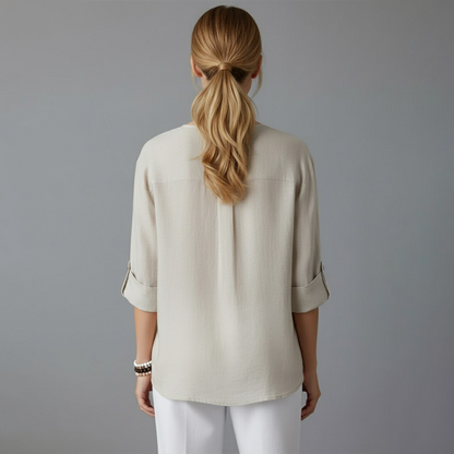 Sienna | Women’s Casual V-Neck Button-Down Shirt