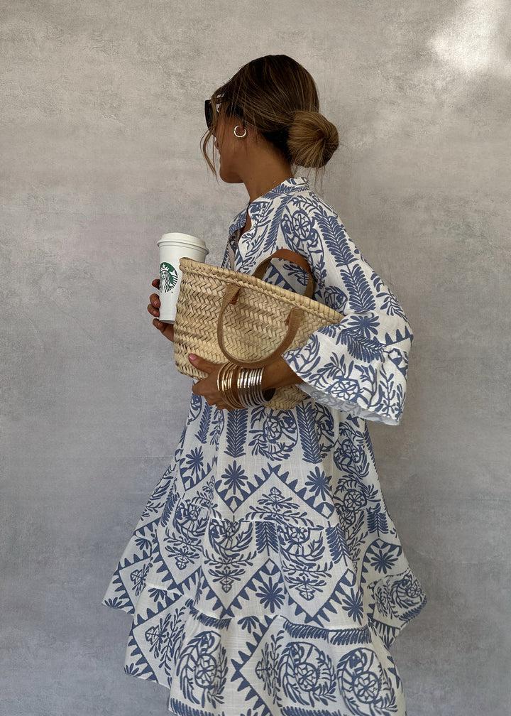 Bethany | Women's Boho Patterned Long Sleeve Mini Dress