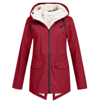 Esme | Waterproof Sherpa Lined Hooded Rain Coat