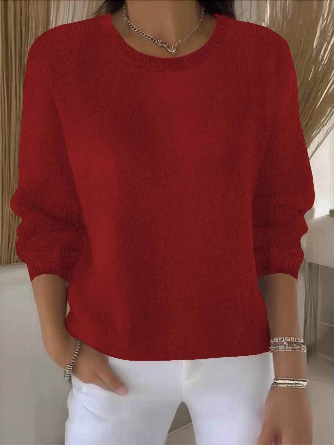 Laurie | Cosy Crew Neck Knitted Long Sleeve Jumper