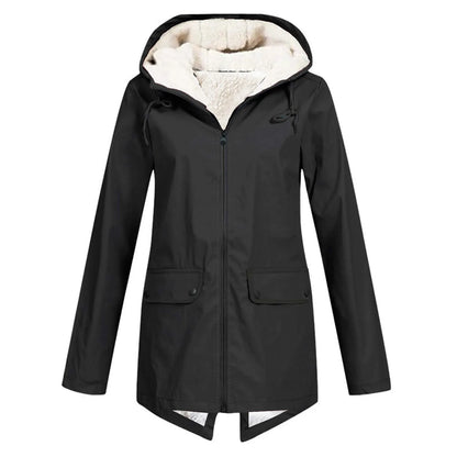 Esme | Waterproof Sherpa Lined Hooded Rain Coat
