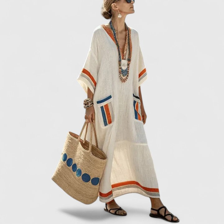 Elizabeth | Women's Loose Fit Pocket Maxi Dress