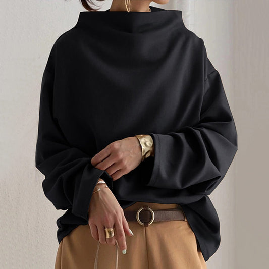 Martha | High Neck Batwing Oversized Long Sleeve Top