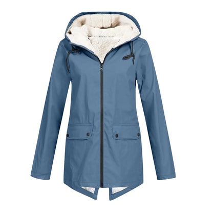Esme | Waterproof Sherpa Lined Hooded Rain Coat