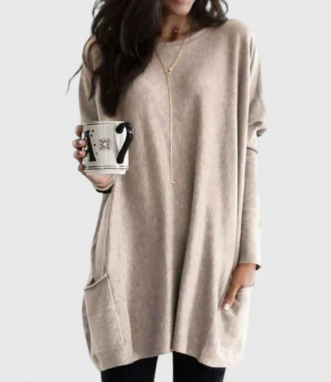 Amber | Relaxed Knit Tunic Jumper with Pockets