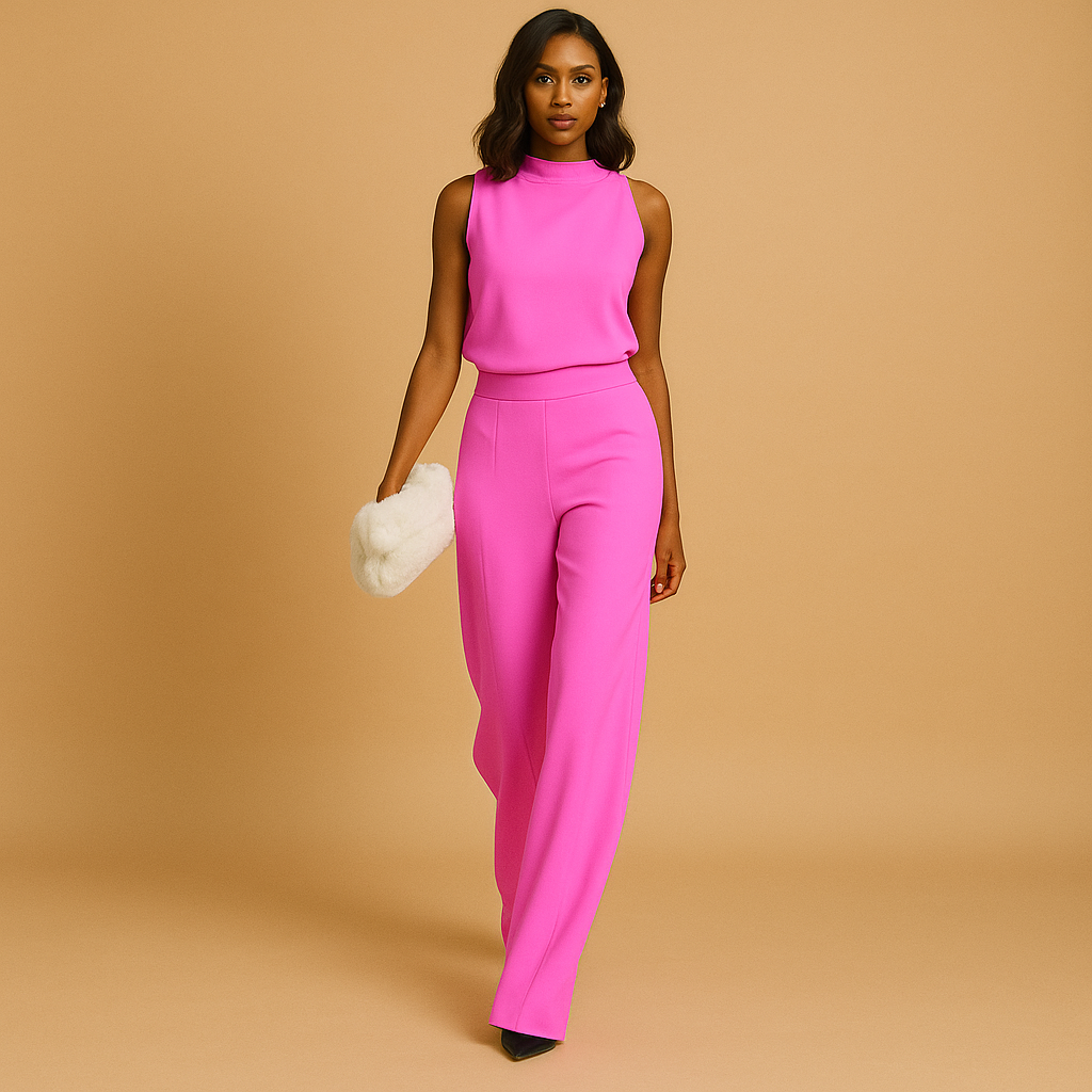 Azalea | Women's High Neck Wide Leg Sleeveless Jumpsuit