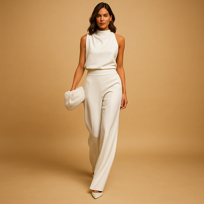 Azalea | Women's High Neck Wide Leg Sleeveless Jumpsuit