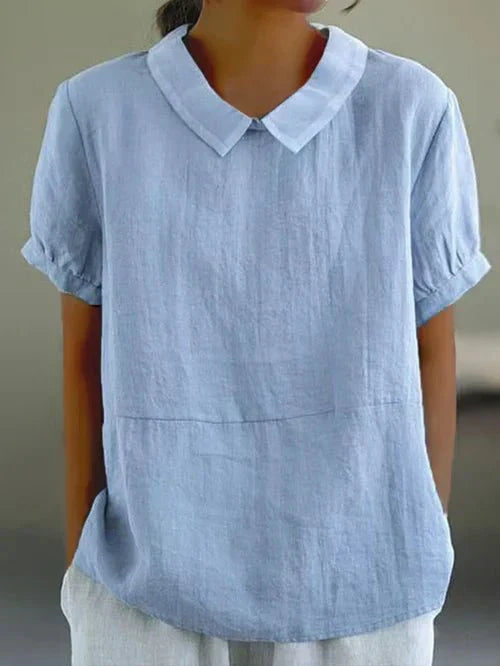 Darcey | Women’s Linen Peter Pan Collar Blouse