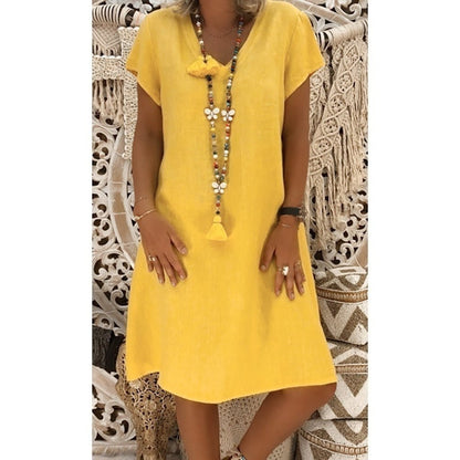 Beatrice | Women's V-Neck Short Sleeve Mini Dress