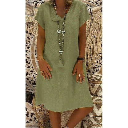 Beatrice | Women's V-Neck Short Sleeve Mini Dress
