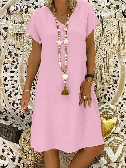 Beatrice | Women's V-Neck Short Sleeve Mini Dress