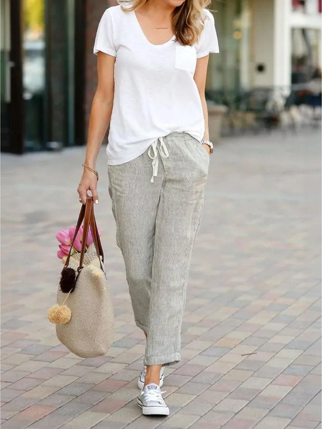 Emily | Women's Drawstring Waist Casual Slim Fit Pants