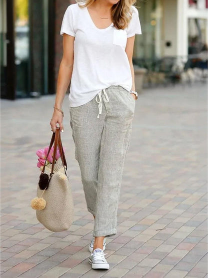 Emily | Women's Drawstring Waist Casual Slim Fit Pants