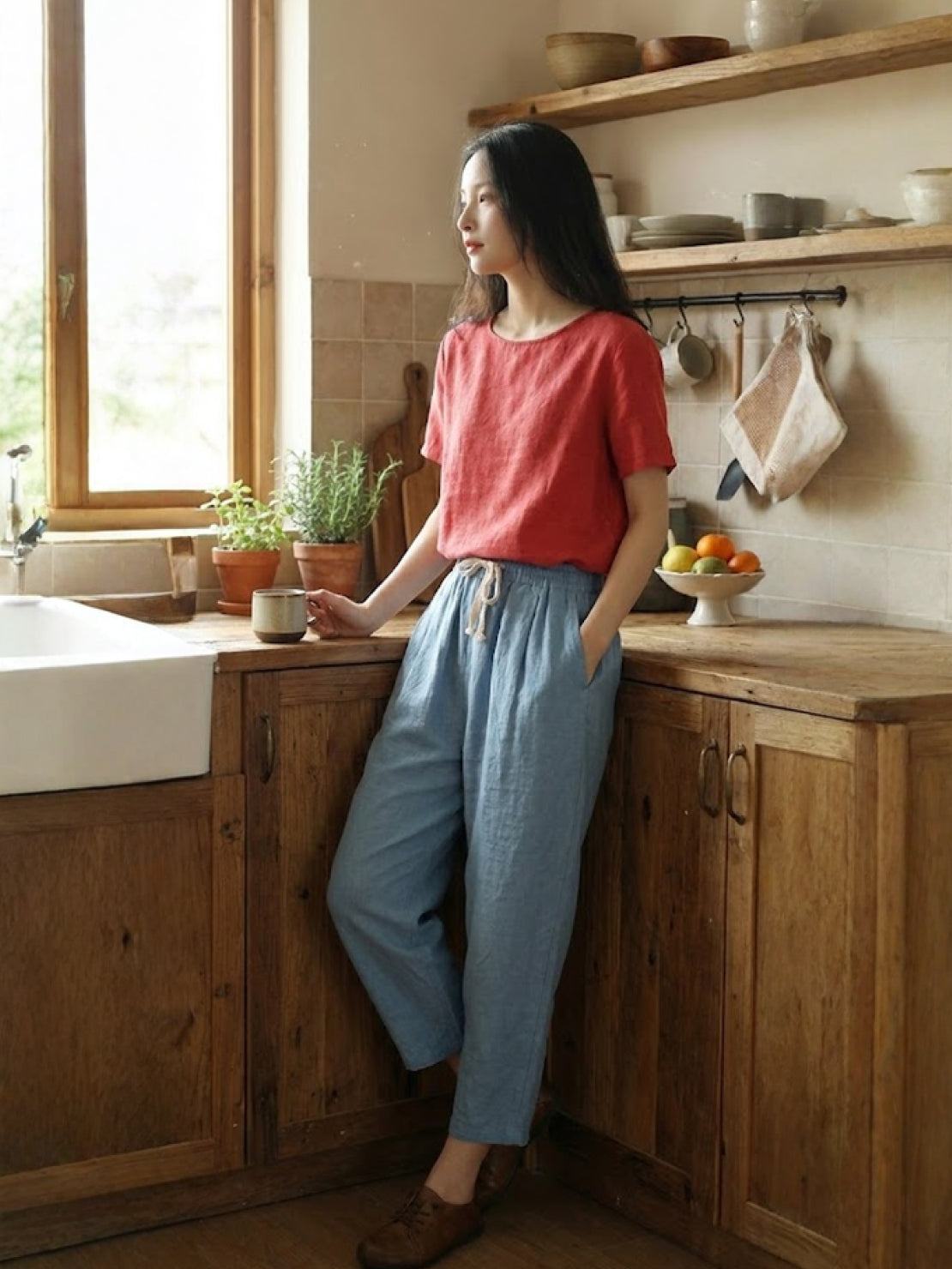 Emily | Women's Drawstring Waist Casual Slim Fit Pants