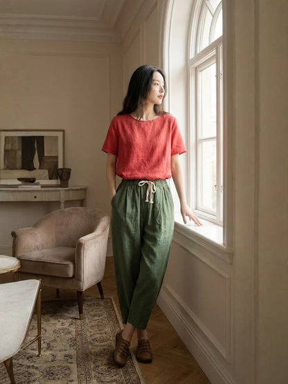 Emily | Women's Drawstring Waist Casual Slim Fit Pants
