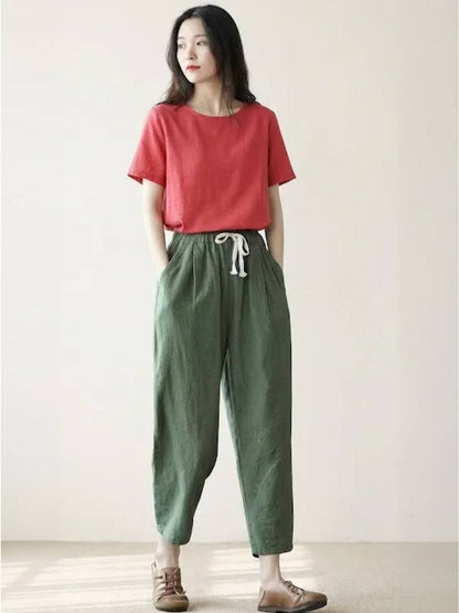 Emily | Women's Drawstring Waist Casual Slim Fit Pants