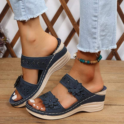 Delor | Floral Wedge Slides
